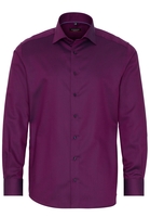 ETERNA LANGE MOUW OVERHEMD MODERN FIT TWILL BORDEAUX MET RELIËF