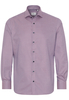 ETERNA LANGE MOUW OVERHEMD MODERN FIT TWILL BORDEAUX MET RELIËF
