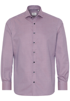 ETERNA LANGE MOUW OVERHEMD MODERN FIT TWILL BORDEAUX MET RELIËF