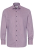 ETERNA LANGE MOUW OVERHEMD MODERN FIT TWILL BORDEAUX MET RELIËF