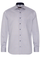 ETERNA LANGE MOUW OVERHEMD MODERN FIT TWILL BRUIN / BLAUW PRINT