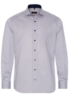 ETERNA LANGE MOUW OVERHEMD MODERN FIT TWILL BRUIN / BLAUW PRINT