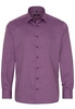 ETERNA LANGE MOUW OVERHEMD MODERN FIT TWILL BURGUNDY MET RELIËF