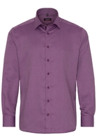 ETERNA LANGE MOUW OVERHEMD MODERN FIT TWILL BURGUNDY MET RELIËF