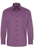 ETERNA LANGE MOUW OVERHEMD MODERN FIT TWILL BURGUNDY MET RELIËF
