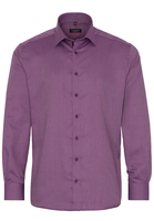 ETERNA LANGE MOUW OVERHEMD MODERN FIT TWILL BURGUNDY MET RELIËF