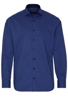ETERNA LANGE MOUW OVERHEMD MODERN FIT TWILL DONKERBLAUW PRINT
