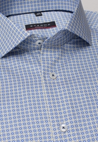ETERNA LANGE MOUW OVERHEMD MODERN FIT TWILL GEEL/BLAUW PRINT
