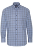 ETERNA LANGE MOUW OVERHEMD MODERN FIT TWILL GRIJS / BLAUW GERUIT