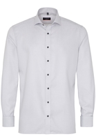 ETERNA LANGE MOUW OVERHEMD MODERN FIT TWILL GRIJS MET RELIËF