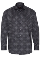 ETERNA LANGE MOUW OVERHEMD MODERN FIT TWILL GRIJS PRINT