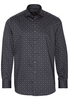 ETERNA LANGE MOUW OVERHEMD MODERN FIT TWILL GRIJS PRINT
