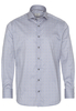 ETERNA LANGE MOUW OVERHEMD MODERN FIT TWILL GRIJS/BLAUW PRINT