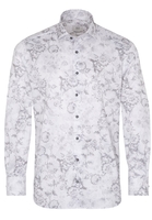 ETERNA LANGE MOUW OVERHEMD MODERN FIT TWILL GRIJS/WIT PRINT