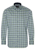ETERNA LANGE MOUW OVERHEMD MODERN FIT TWILL GROEN/BLAUW GERUIT