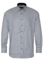 ETERNA LANGE MOUW OVERHEMD MODERN FIT TWILL GROEN/GEEL GERUIT