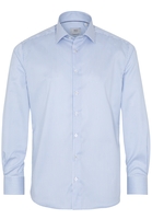 ETERNA LANGE MOUW OVERHEMD MODERN FIT TWILL LICHT BLAUW / WIT