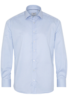 ETERNA LANGE MOUW OVERHEMD MODERN FIT TWILL LICHT BLAUW / WIT