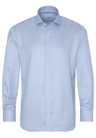 ETERNA LANGE MOUW OVERHEMD MODERN FIT TWILL LICHT BLAUW / WIT GERUIT