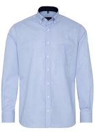 ETERNA LANGE MOUW OVERHEMD MODERN FIT TWILL LICHT BLAUW / WIT GERUIT