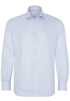 ETERNA LANGE MOUW OVERHEMD MODERN FIT TWILL LICHT BLAUW / WIT MET