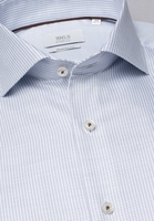 ETERNA LANGE MOUW OVERHEMD MODERN FIT TWILL LICHT BLAUW / WIT MET