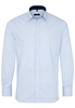 ETERNA LANGE MOUW OVERHEMD MODERN FIT TWILL LICHTBLAUW GESTREEPT