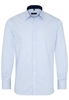 ETERNA LANGE MOUW OVERHEMD MODERN FIT TWILL LICHTBLAUW GESTREEPT