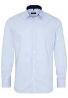 ETERNA LANGE MOUW OVERHEMD MODERN FIT TWILL LICHTBLAUW GESTREEPT