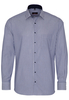ETERNA LANGE MOUW OVERHEMD MODERN FIT TWILL MARINEBLAUW GESTREEPT