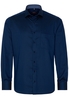 ETERNA LANGE MOUW OVERHEMD MODERN FIT TWILL MARINEBLAUW MET RELIËF