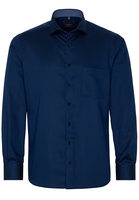 ETERNA LANGE MOUW OVERHEMD MODERN FIT TWILL MARINEBLAUW MET RELIËF