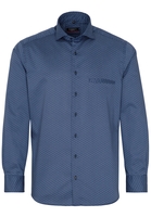 ETERNA LANGE MOUW OVERHEMD MODERN FIT TWILL MARINEBLAUW PRINT