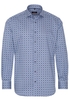 ETERNA LANGE MOUW OVERHEMD MODERN FIT TWILL NAVY / LICHTBLAUW PRINT
