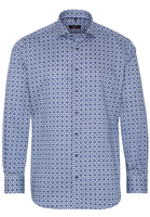 ETERNA LANGE MOUW OVERHEMD MODERN FIT TWILL NAVY / LICHTBLAUW PRINT