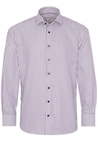 ETERNA LANGE MOUW OVERHEMD MODERN FIT TWILL PURPER GESTREEPT