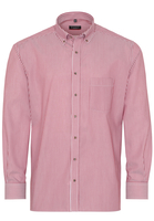 ETERNA LANGE MOUW OVERHEMD MODERN FIT TWILL ROOD GESTREEPT
