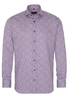 ETERNA LANGE MOUW OVERHEMD MODERN FIT TWILL ROOD/BLAUW PRINT