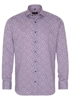 ETERNA LANGE MOUW OVERHEMD MODERN FIT TWILL ROOD/BLAUW PRINT