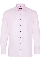 ETERNA LANGE MOUW OVERHEMD MODERN FIT TWILL ROZE MET RELIËF