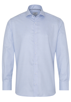 ETERNA LANGE MOUW OVERHEMD MODERN FIT TWILL TURKOOIS / LICHTBLAUW MET