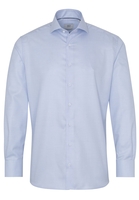 ETERNA LANGE MOUW OVERHEMD MODERN FIT TWILL TURKOOIS / LICHTBLAUW MET