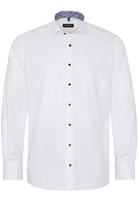 ETERNA LANGE MOUW OVERHEMD MODERN FIT TWILL WIT MET RELIËF