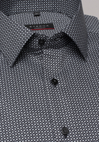 ETERNA LANGE MOUW OVERHEMD MODERN FIT TWILL ZWART/GRIJS PRINT