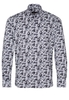ETERNA LANGE MOUW OVERHEMD MODERN FIT TWILL ZWART/WIT PRINT