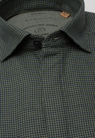 ETERNA LANGE MOUW OVERHEMD MODERN FIT UPCYCLING SHIRT FLANELLE OLIJF /