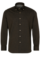 ETERNA LANGE MOUW OVERHEMD MODERN FIT UPCYCLING SHIRT OXFORD BRUIN UNI