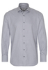 ETERNA LANGE MOUW OVERHEMD MODERN FIT ZILVER GRIJS MET RELIËF