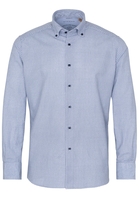 ETERNA LANGE MOUW OVERHEMD REGULAR FIT UPCYCLING SHIRT OXFORD BLAUW