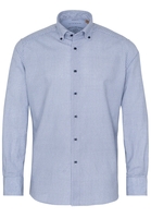 ETERNA LANGE MOUW OVERHEMD REGULAR FIT UPCYCLING SHIRT OXFORD BLAUW